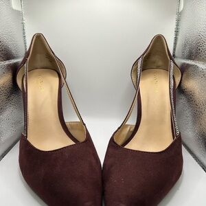 Ann Taylor Brown Suede Heels with d'Orsay Design